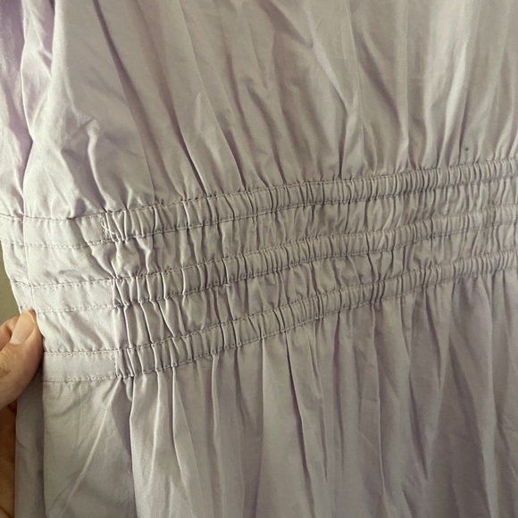 Quince 100% Organic Cotton Poplin Tiered Lilac Dress XS stretch - Picture 15 of 16